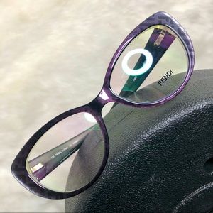 FF Logo-Print Cat-Eye Acetate Glasses